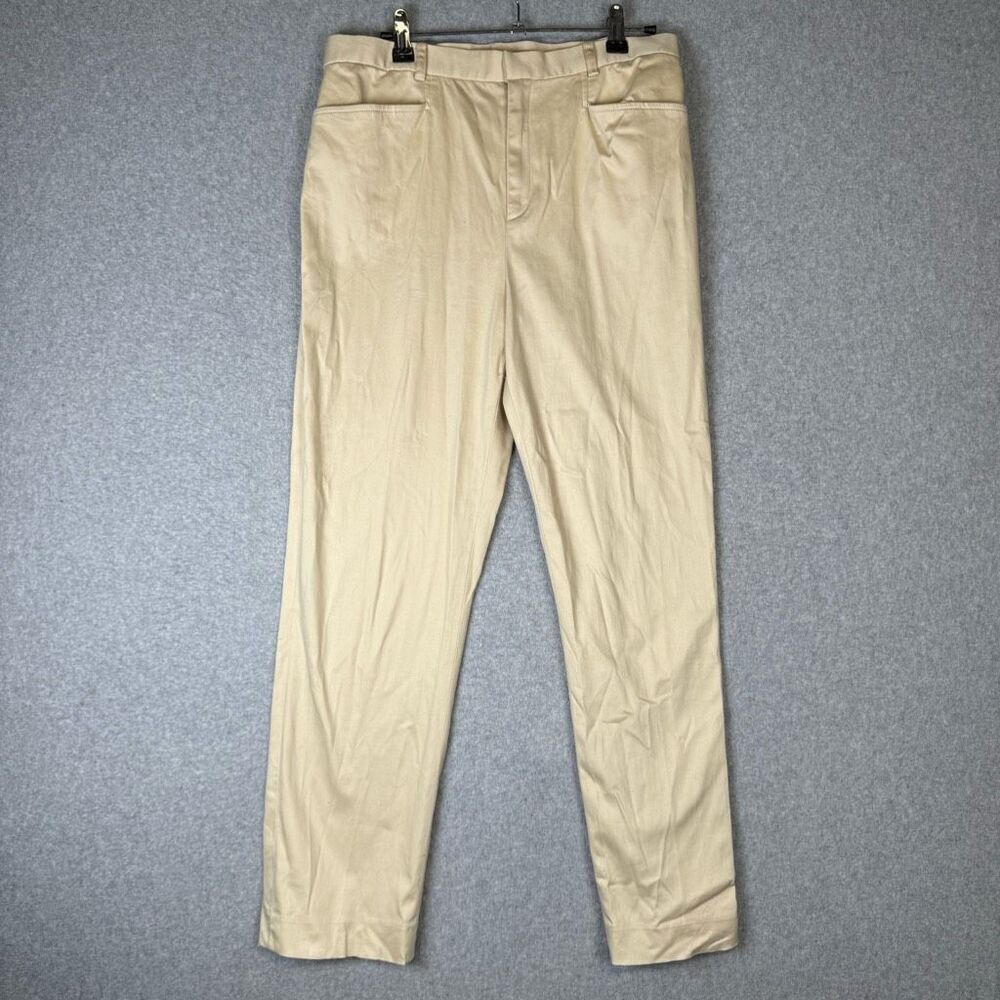 Ralph Lauren Performance Flex Pants Women's 10 Tan Cotton Stretch Golf Tailored